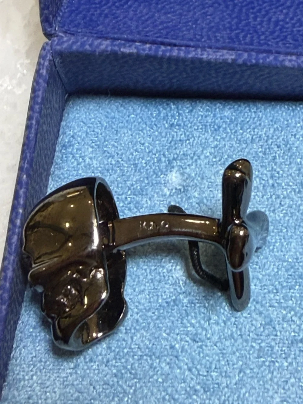 Robin Rotenier 925 Sterling Silver Skull Cufflinks Red Stone Eyes NEW